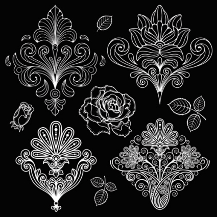425x425 Set Of Black And White Paisley Pattern Vector Graphics Vector