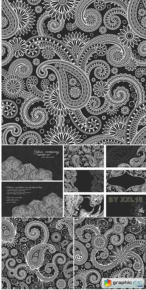 500x993 Vector Paisley Vector Patterns And Cards Free Download Vector