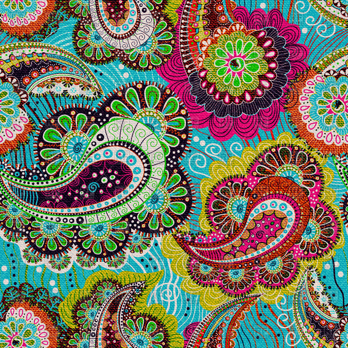 1200x1200 Colorful Paisley Seamless Pattern Vector Image Of Backgrounds