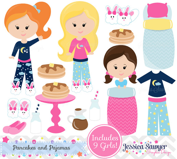 570x511 Instant Download, Pancakes And Pjs Clipart And Vectors