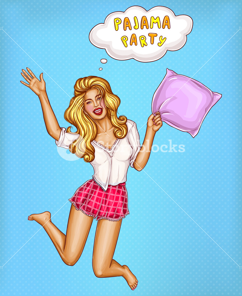 818x1000 Vector Illustration Of Pajamas Party