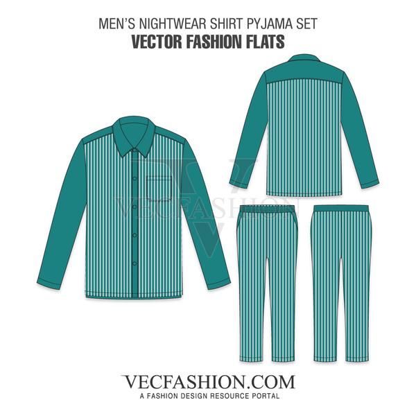 600x600 Mens Nightwear Shirt Pyjama Set Men's Fashion Flats Pajama Set