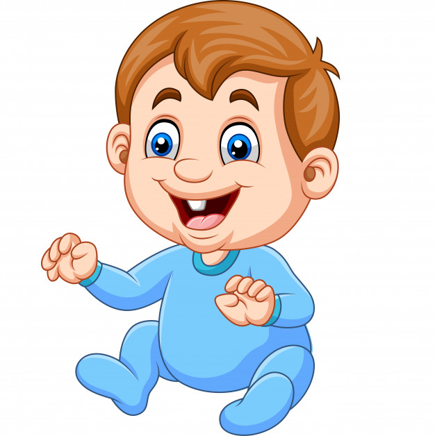 626x628 Cartoon Baby Boy Wearing Blue Pajama Vector Premium Download