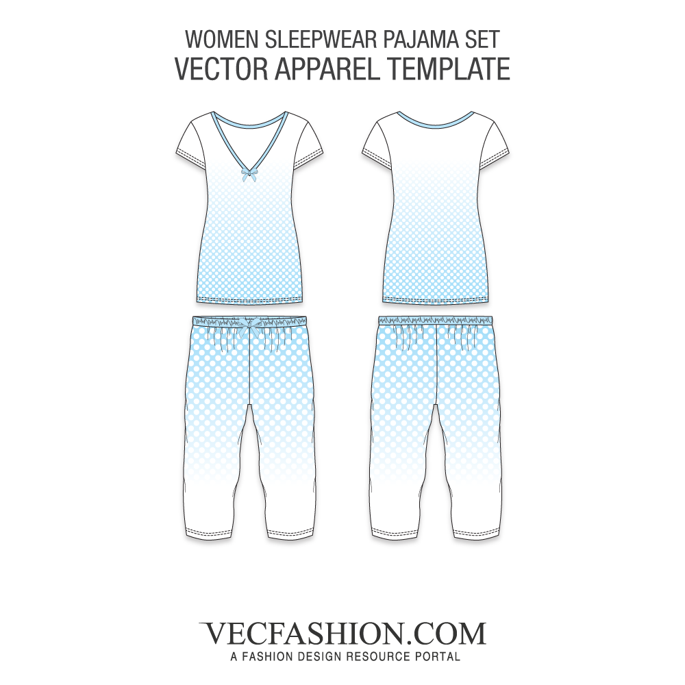 1000x1000 Sleepwear Pajama Set Vector Templates