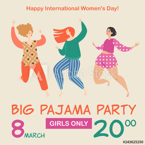 500x500 Vector Illustration For Invitation Card Or Banner For Pajama Party