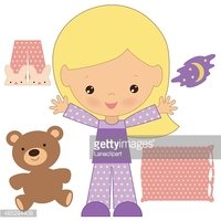 200x200 Girl In Pajama Vector Illustration Stock Vectors