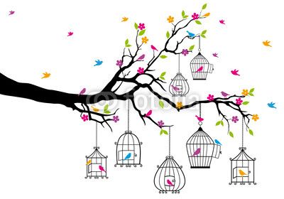 400x280 Vinilo Pixerstick Con Los Y Jaulas De