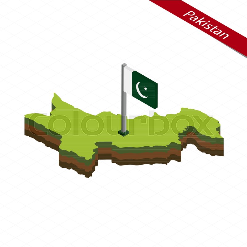 800x800 Isometric Map And Flag Of Pakistan Stock Vector Colourbox