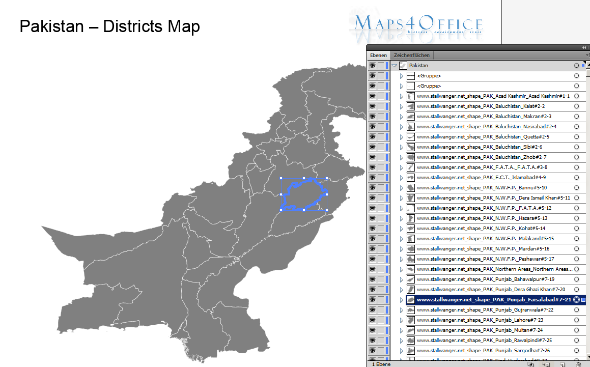 1159x721 Pk Pakistan Map Districts Vector