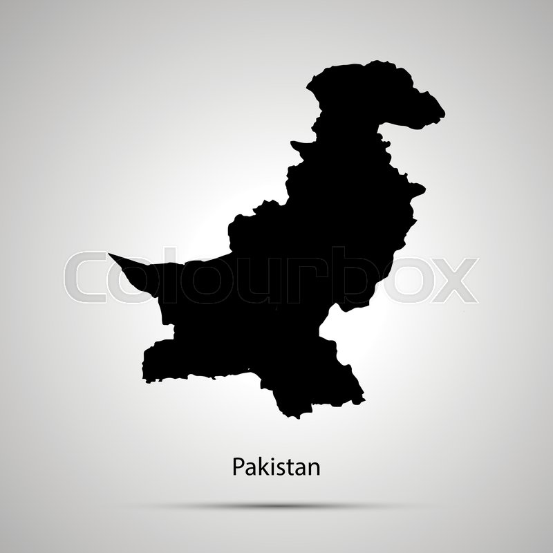 800x800 Pakistan Country Map, Simple Black Stock Vector Colourbox
