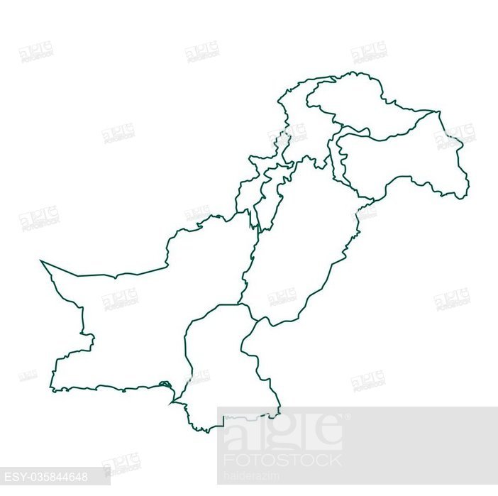 702x699 Pakistan Map In Outline, Stock Vector, Vector And Low Budget