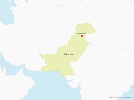 460x345 Vector Map Of Pakistan Free Vector Maps