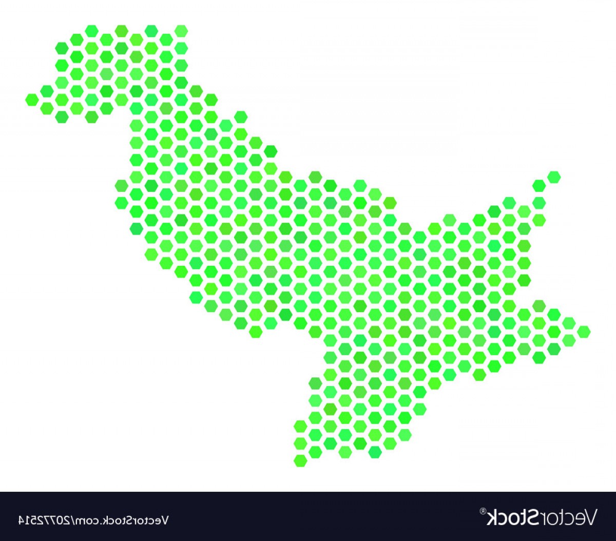 1200x1054 Green Hex Tile Pakistan Map Vector Studiogrfx