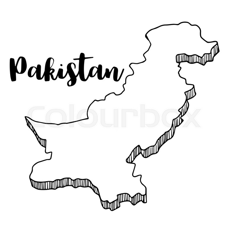 800x800 Hand Drawn Of Pakistan Map, Vector Stock Vector Colourbox
