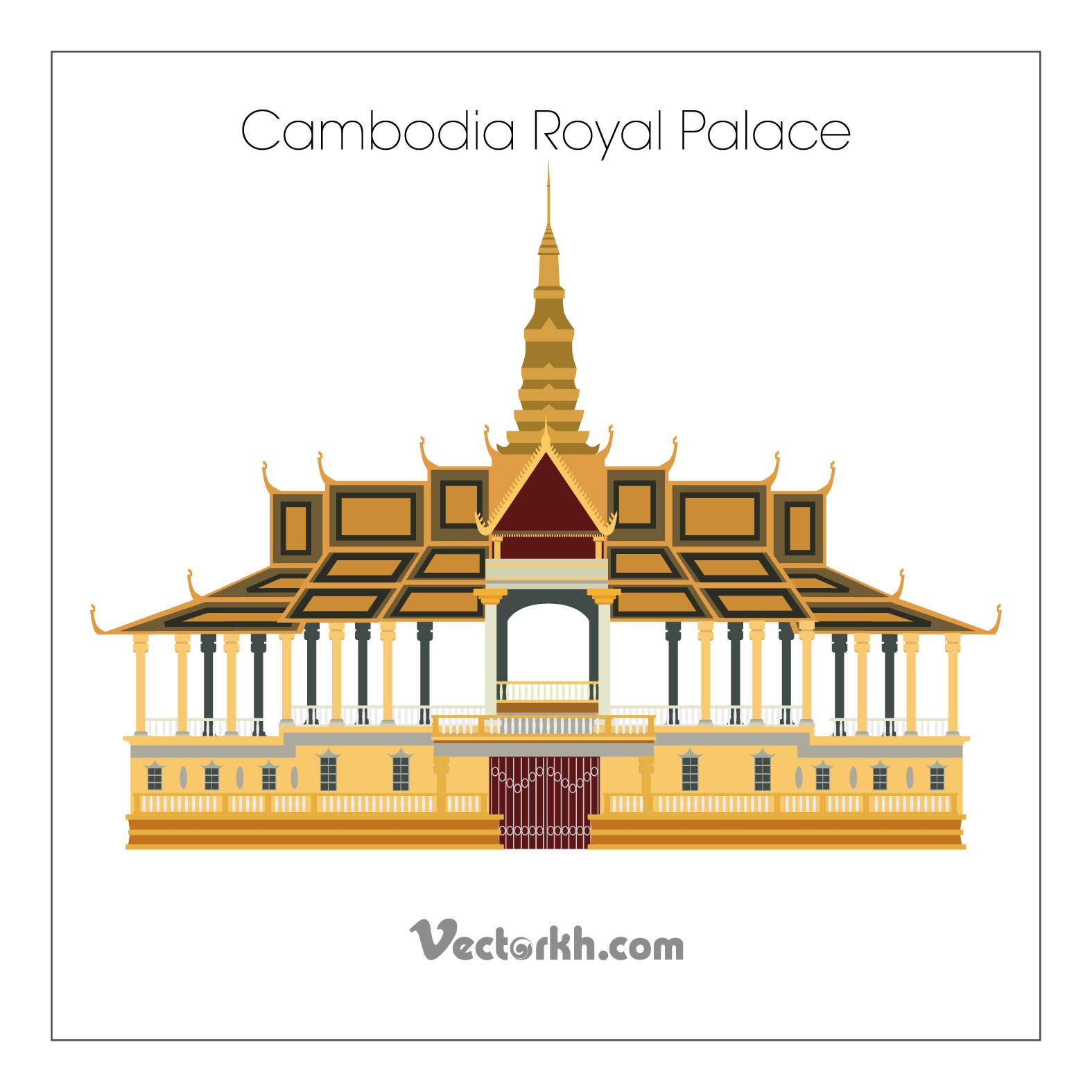 1575x1575 Cambodia Royal Palace Free Vector Vectorkh