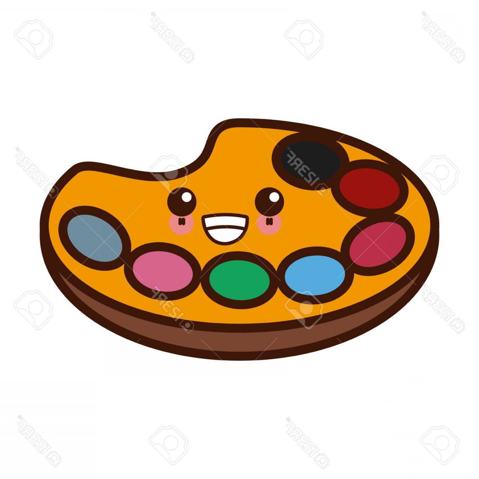 1560x1560 Photostock Vector Paint Palette Art Cute Smiling Vector