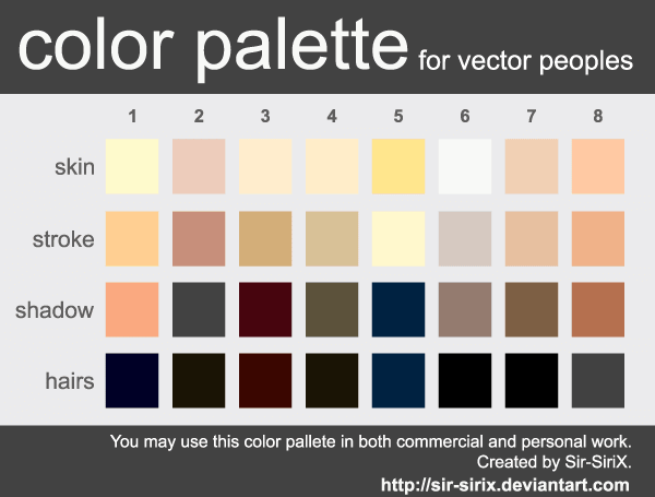600x455 Skin Tone Color Palette Design In Vector Format Fonts