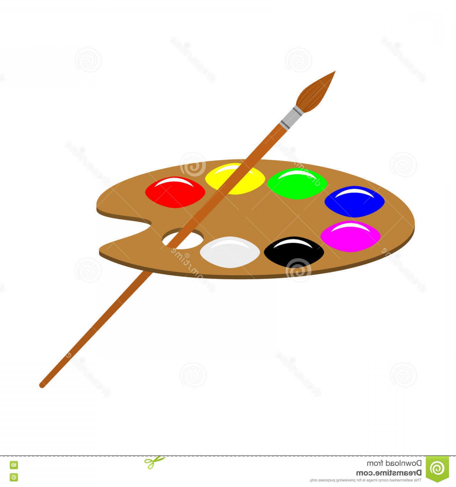 1560x1668 Stock Illustration Artist S Palette Vector Illustration Brush