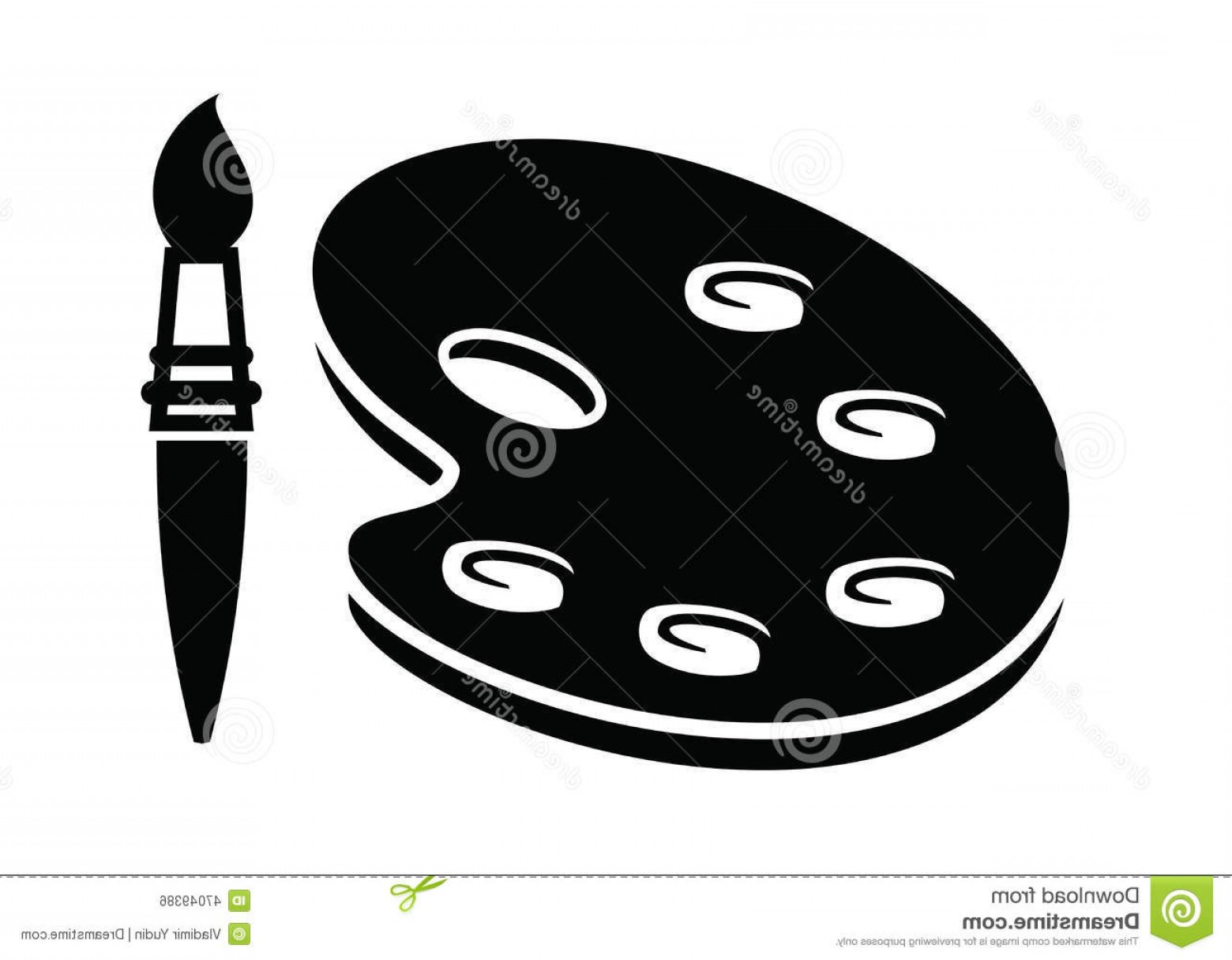 1560x1215 Stock Illustration Paint Brush Palette Vector Black White