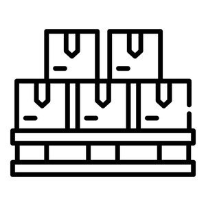 300x300 Goods On A Pallet Icon Outline Goods On A Pallet Vector Icon