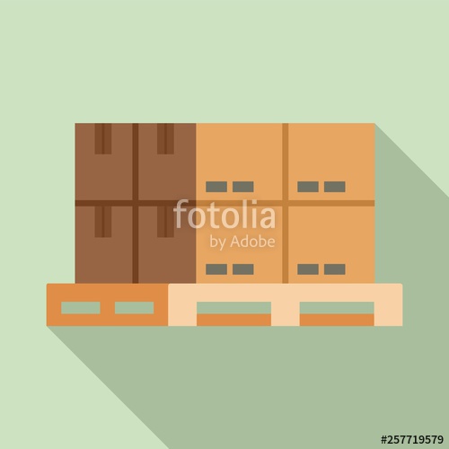500x500 Box On Pallet Icon Flat Illustration Of Box On Pallet Vector Icon