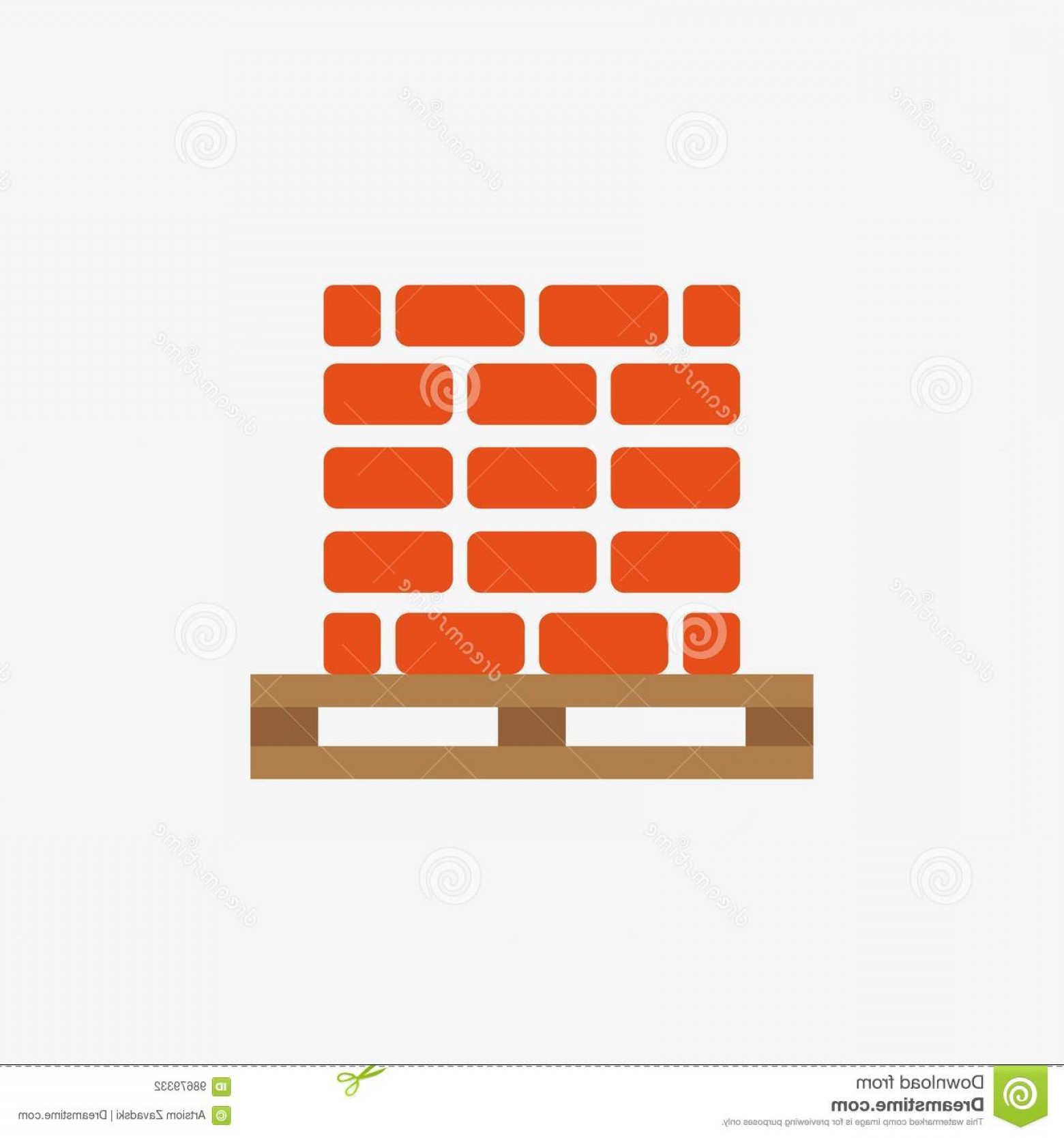 1560x1668 Stock Illustration Bricks Pallet Vector Icon Color Illustration