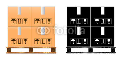 400x200 Boxes On Wooded Pallet, Vector Isolated Buy Photos Ap Images