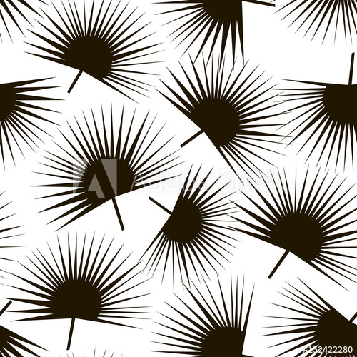 500x500 Palm Branch Trendy Seamless Pattern Black Palm Leaf Background