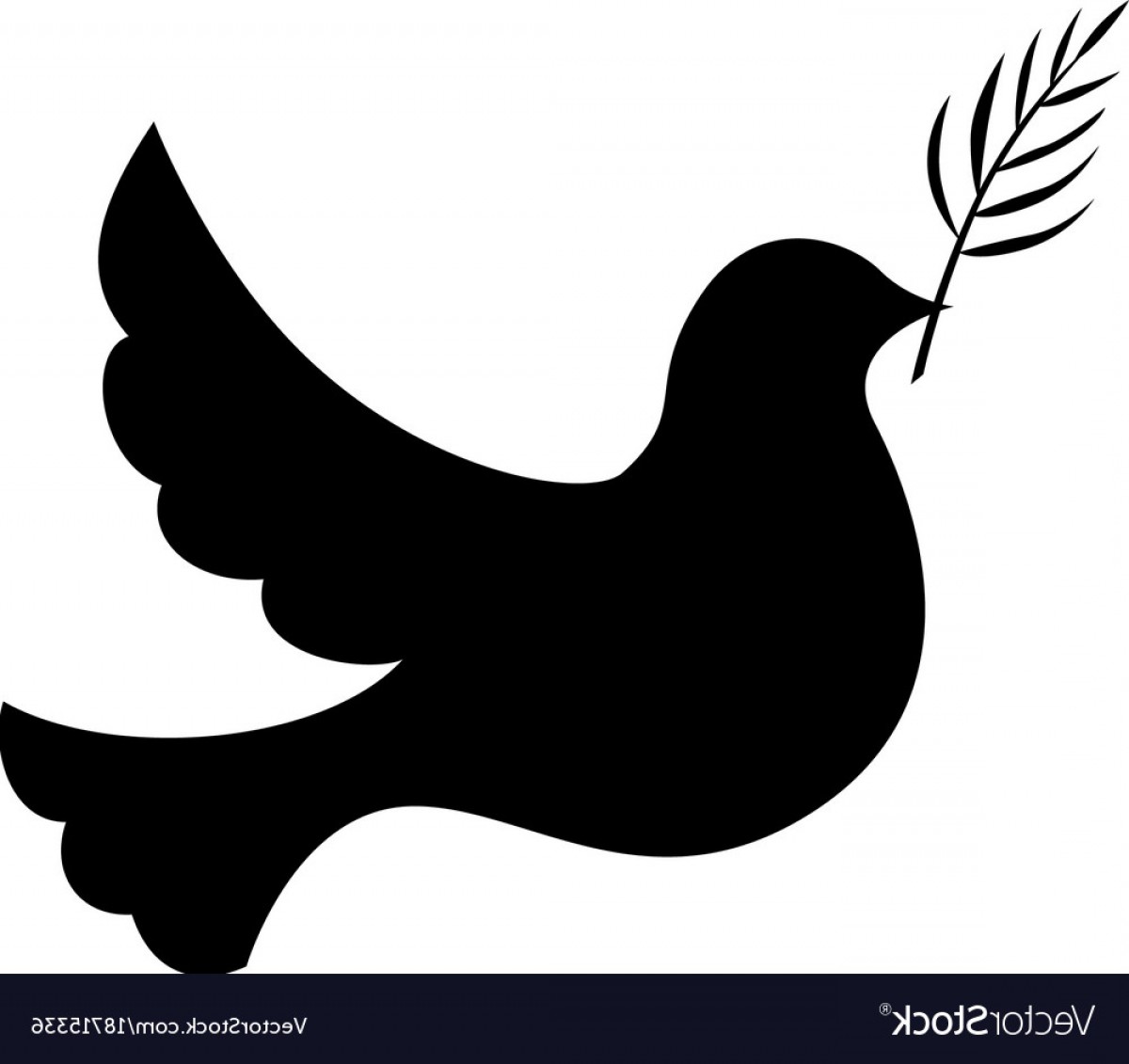 1200x1131 Silhouette Dove With Palm Branch Vector Newwaysys