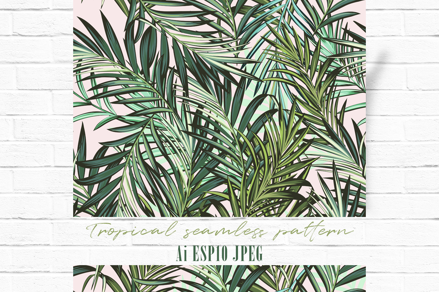 1500x1000 Palm Leaves Vector Seamless Pattern