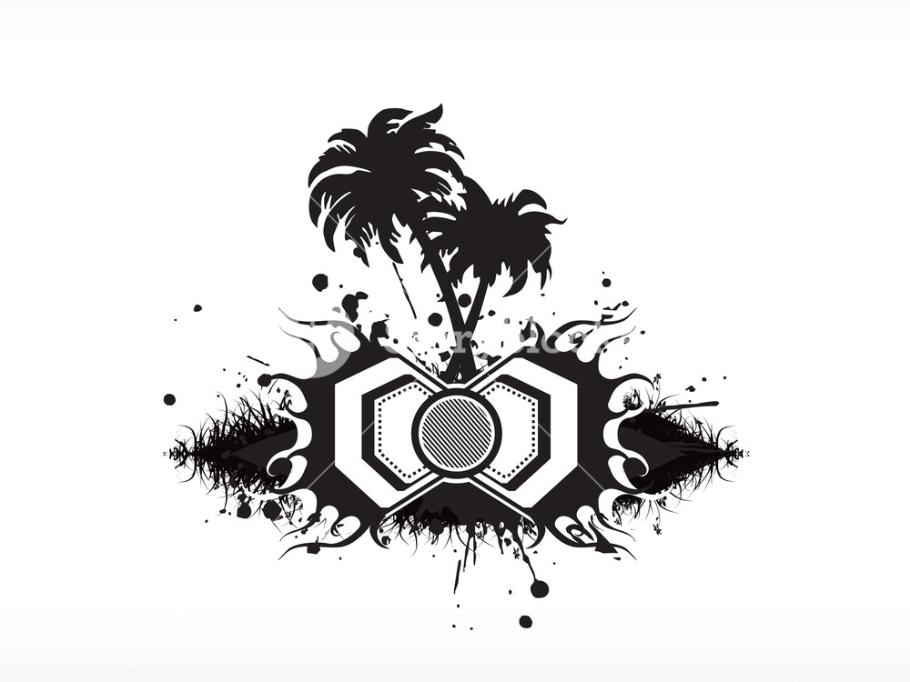1000x750 Logo Vector Palm Tree Isolated On White Royalty Free Stock Image