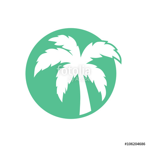 500x500 Palm Tree Logo Icon Stock Image And Royalty Free Vector