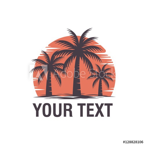 500x500 Palm Tree Logo Vector