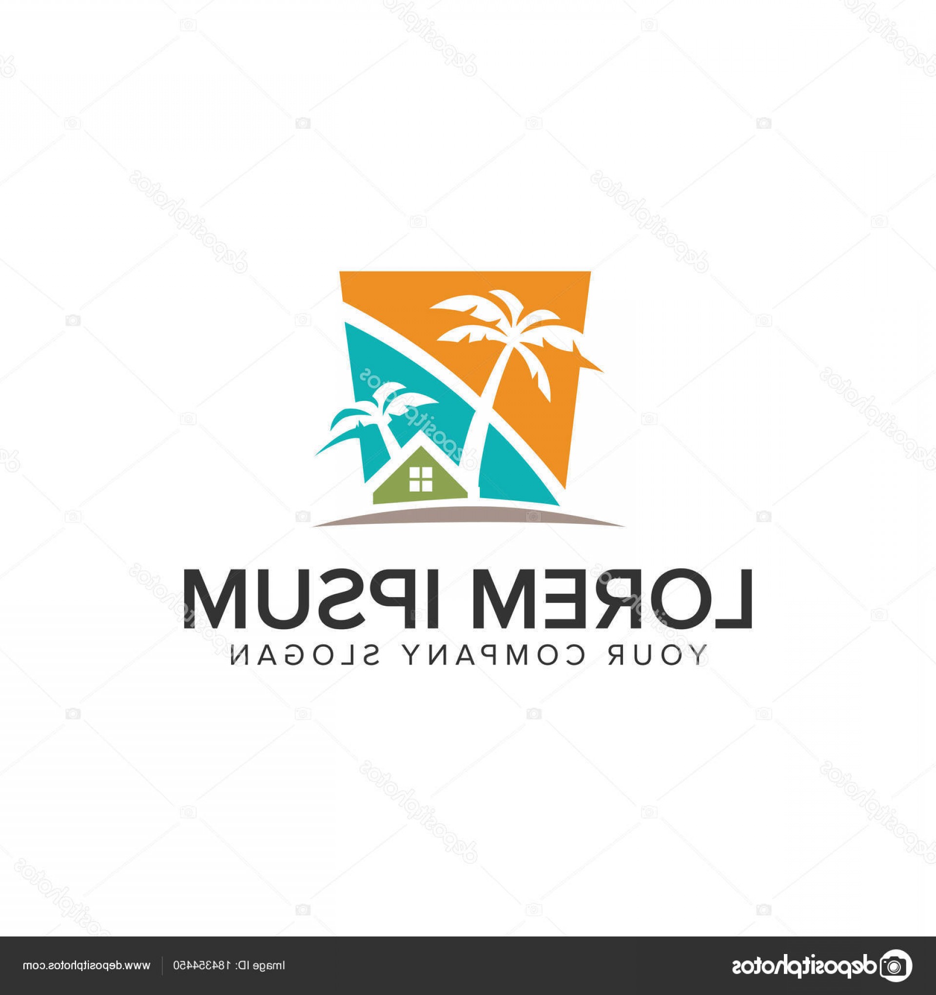 1920x2040 Stock Illustration Palm Tree House Logo Design Soidergi