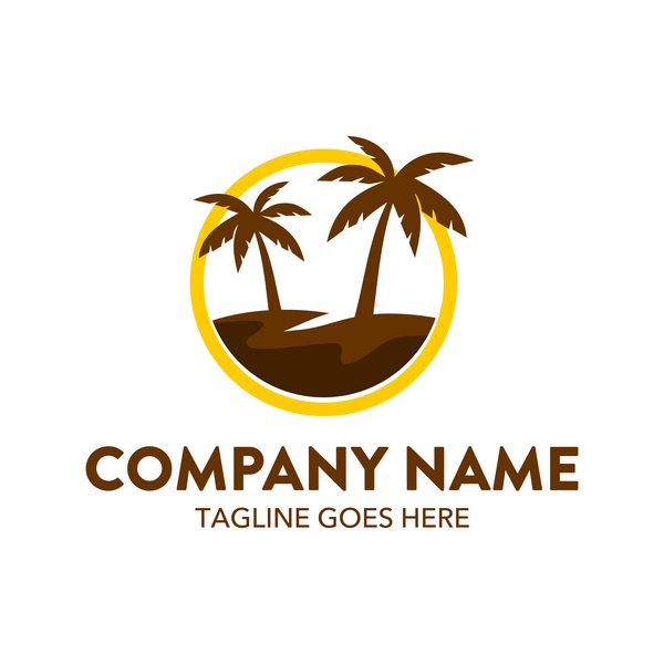 600x600 Summer Logos With Palm Tree Vectors Free Download