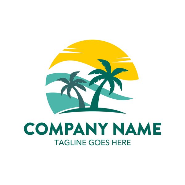 600x600 Summer Logos With Palm Tree Vectors Free Download