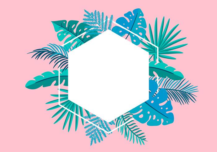 700x490 Summer Vector Floral Frame Tropical Leaves Palm With Place