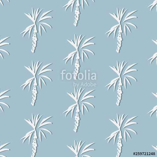 500x500 Tropical Palm Leaf On Blue Background Vector Floral Illustration