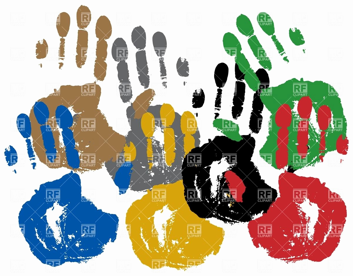 1200x938 Hand Print Vector Lovely Colored Palm Prints Stock Vector Image