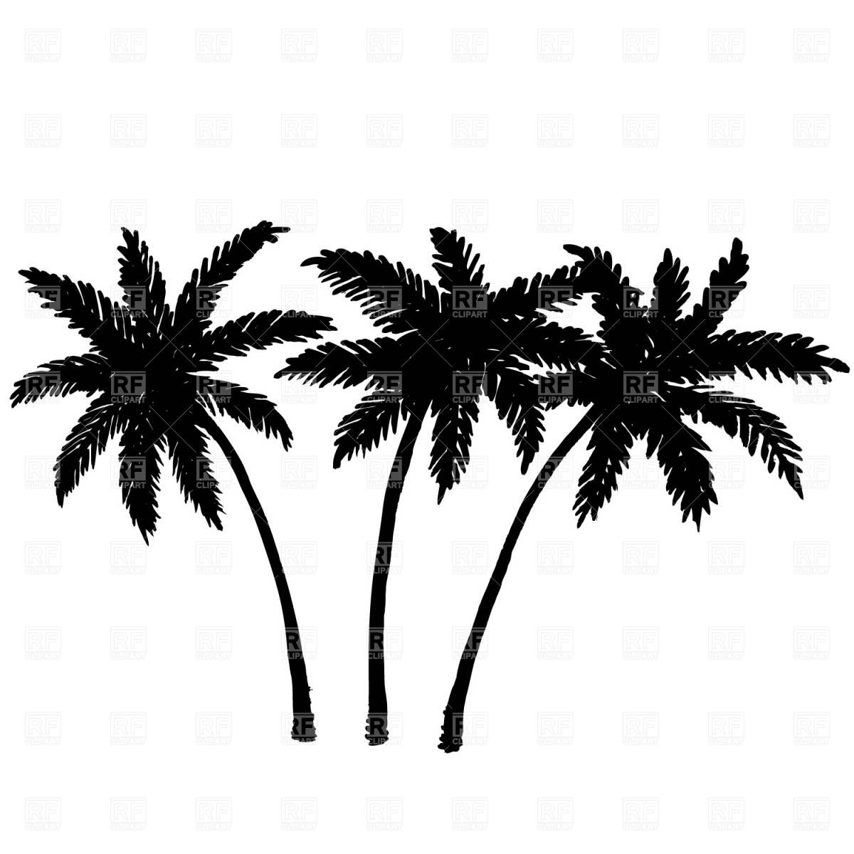 1200x1200 Three Palm Trees Silhouette Vector Image Of Plants And Animals