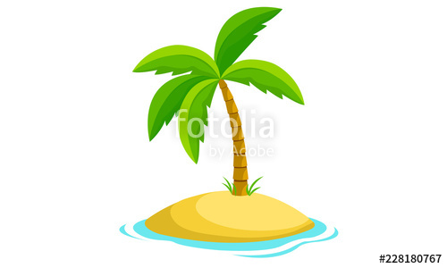 Palm Tree Island Vector