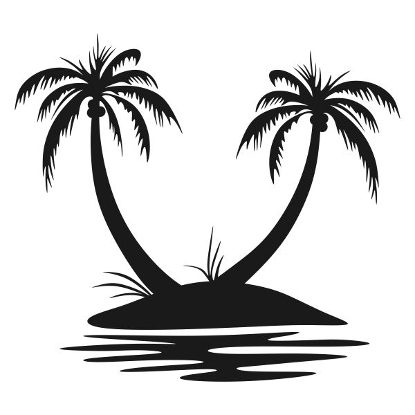 600x600 Palm Tree Island Cuttable Design Art Palm Tree Island, Palm