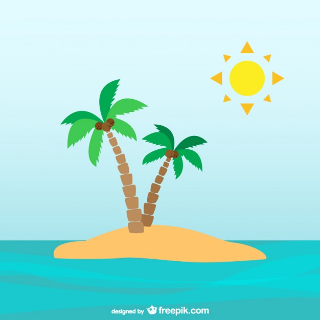 626x626 Palm Trees On Desert Island Vector Free Download