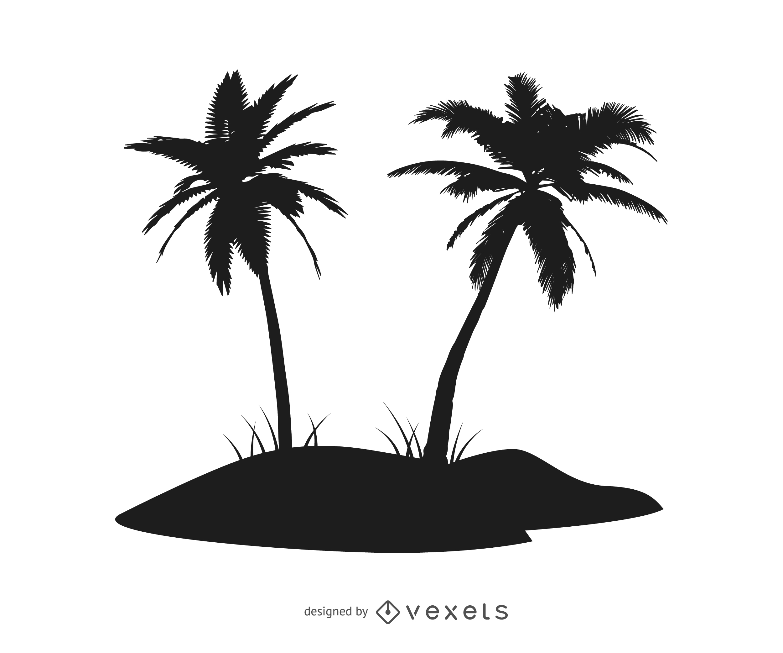2500x2083 Silhouette Palm Tree Island