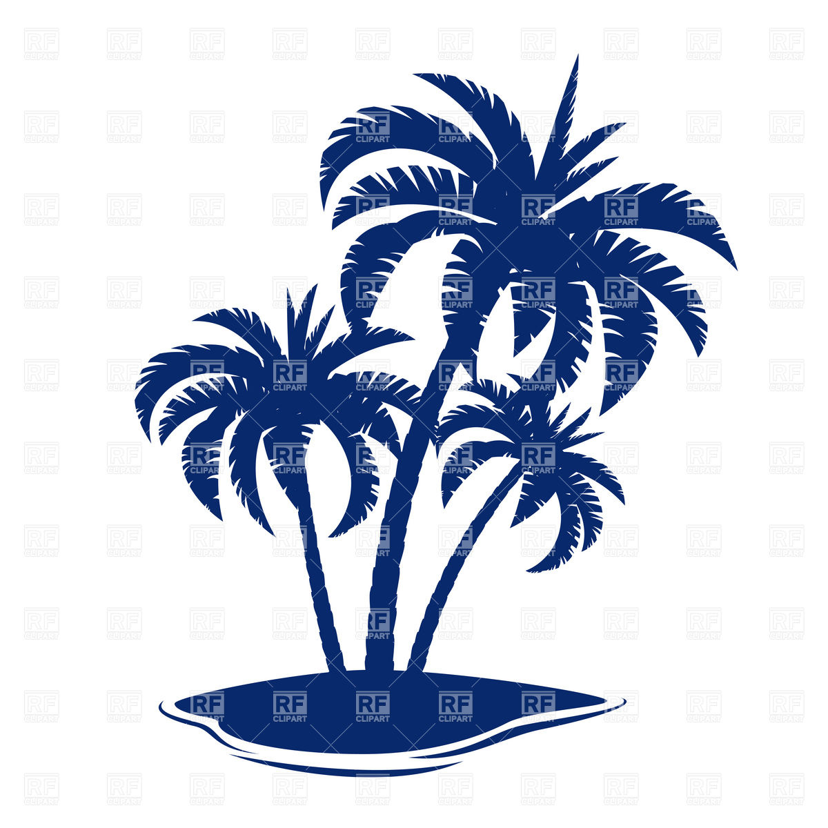 1200x1200 Tropical Island With Palm Tree Silhouette Vector Image Of Plants