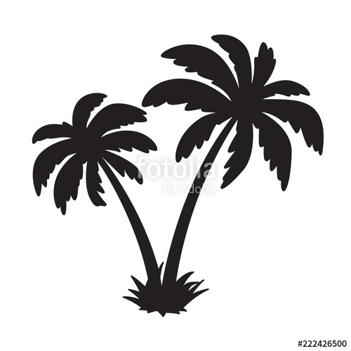 500x500 Palm Tree Coconut Vector Icon Island Logo Dolphin Character