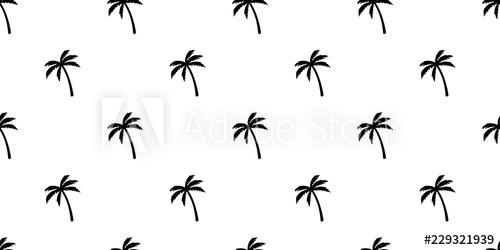 500x250 Palm Tree Seamless Pattern Vector Coconut Tree Island Beach Summer