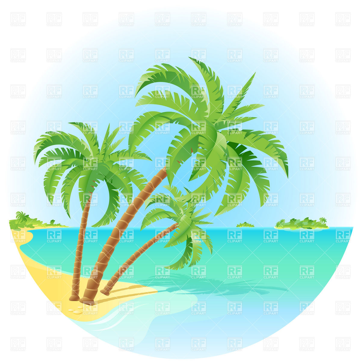 1200x1200 Coconut Palm Trees On An Island In Sea Vector Image Of Travel