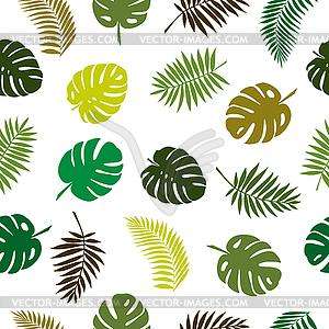 300x300 Seamless Pattern With Tropical Plant Leaves