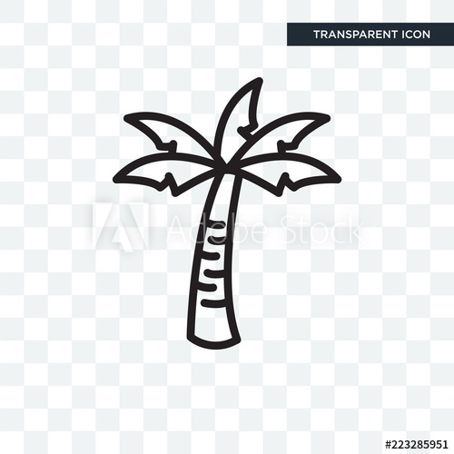 500x500 Palm Tree Vector Icon Isolated On Transparent Background, Palm